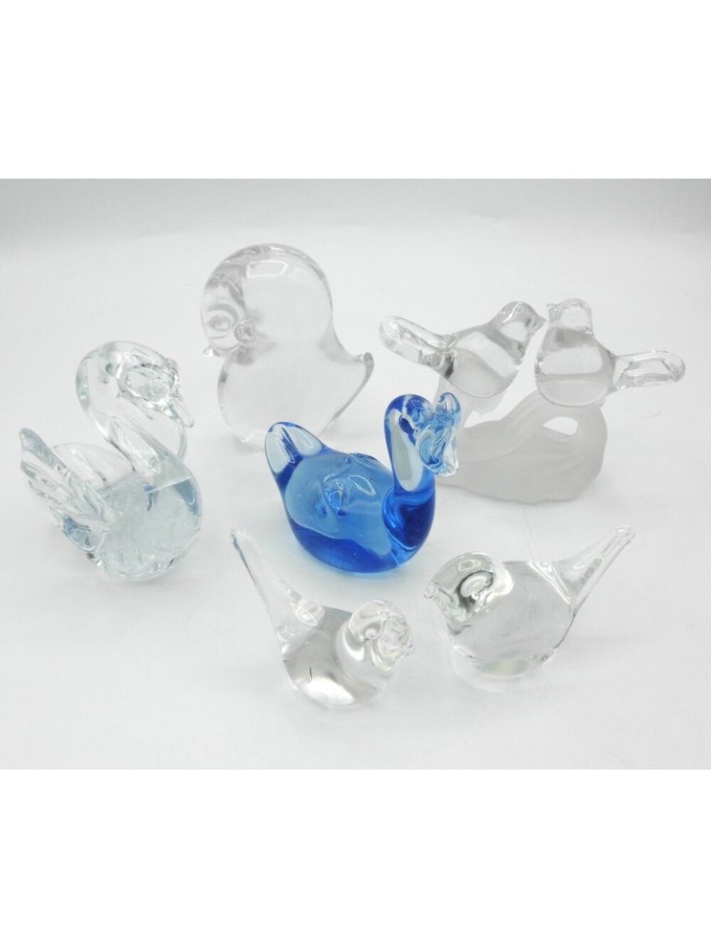 Vintage Art Glass Bird Lovers Lot of 6 Bird Duck Swan Chick Figurine Paperweight - Picture 10 of 10